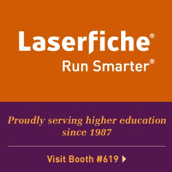 Laserfiche, Run Smarter. Proudly serving higher education since 1987. Visit us in booth #619.